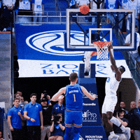 Byu Basketball Dunk GIF by BYU Cougars