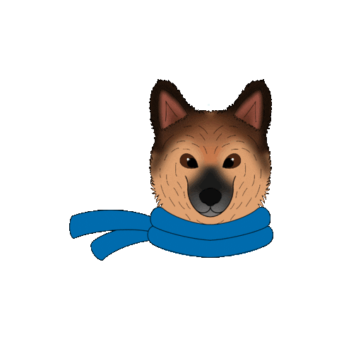 fluffybydesign dog winter cold weather Sticker
