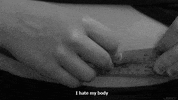 sad black and white GIF