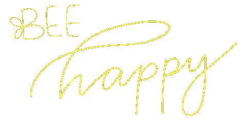 abeille_lettering happy yellow spring bee Sticker