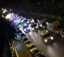 Emergency Vehicles Travel Towards Bataclan Theatre