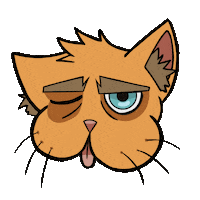 deemaabdo cat cartoon blue tired Sticker