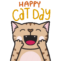 Happy International Cat Day Sticker by Cat & Raven