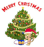Merry Christmas Cat Sticker by Bill Greenhead