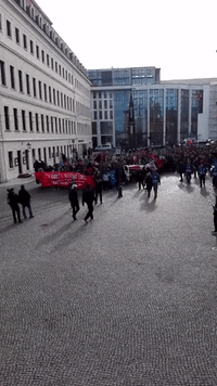 Protesters March to Oppose Anti-Refugee Rally in Dresden