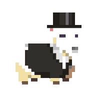 subpixel ready goat suit formal Sticker