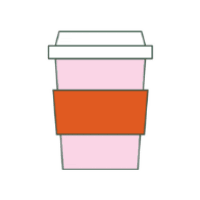 letsgostudio pink coffee lets go cup Sticker