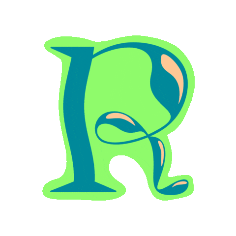 SignoritaChocolita green typography wave r Sticker