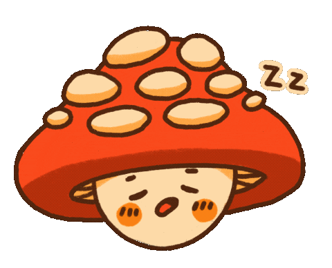 Mushydoodle giphyupload tired sleepy mushroom Sticker