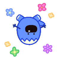 Happy Flower Sticker by DINOSALLY