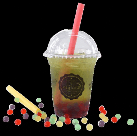 myiced giphygifmaker tea bubbles boba GIF