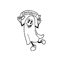 guendouglas ghost community community spirit cartoon ghost Sticker