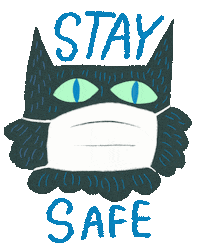 gifsbypetra cat mask covid safe Sticker