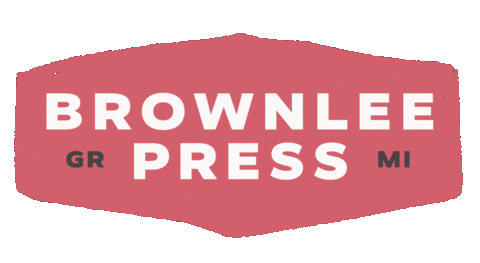 brownleepress giphyupload logo bill printshop Sticker