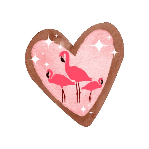 Heart Flamingo Sticker by mamalumaofficial