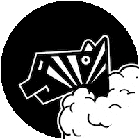 daszebraschaf new black post circle Sticker