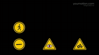 Animated Warning and Prohibition Signs Set