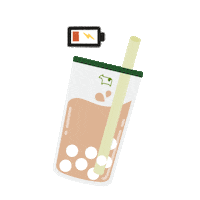 Milkshatw fighting bubble boba bubbletea Sticker