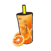 sunrightteastudio bubble tea grapefruit fruit tea sunbright Sticker