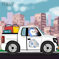Travel Driving GIF by Pudgy Penguins