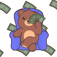 Im Rich Teddy Bear Sticker by BEARISH