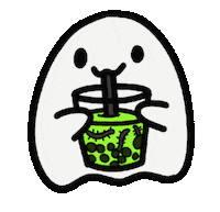 sinillus ghost bubble tea boba tea cute ghost Sticker