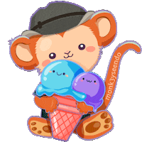 monk3yseendo hungry eating eat nom Sticker