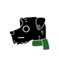 Black Dog Smile Sticker