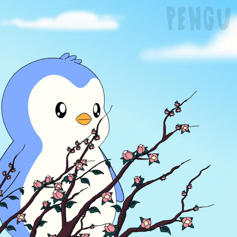 Happy Cherry Blossom GIF by Pudgy Penguins