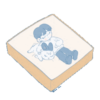 dannimono night bunny rabbit nap Sticker