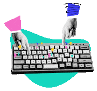 meantimemedia working type typing keyboard Sticker
