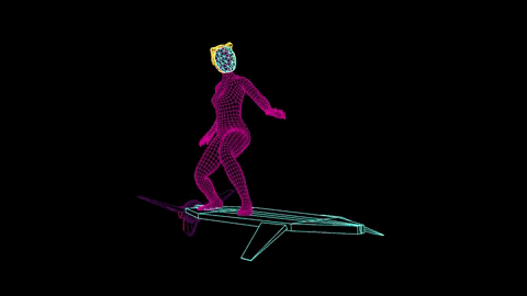 Surfer Hologram GIF