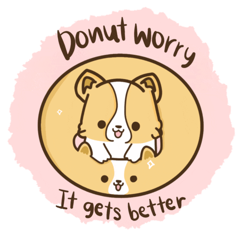 dog donut Sticker by corgiyolk