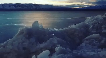 Ice Floes Pile Up on Lake Utah