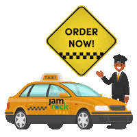 Taxi Driver Order Now Sticker by Jam Rock Taxi