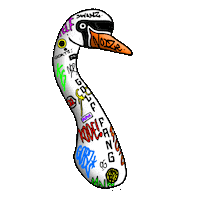 Graffiti Swan Sticker by Big Fang Collective