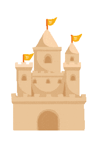 Sand Castle Summer Sticker by LuxairTours