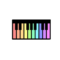 ultramarinemavi rainbow piano piyano gökkuşağı Sticker