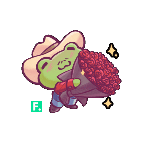 Flocksy love kawaii rose gift Sticker