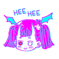 yokaisekai glitch kawaii laugh yokai Sticker