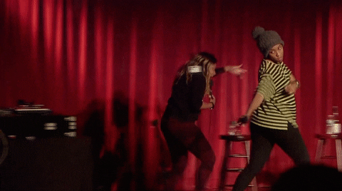 phoebe robinson Fake gun GIF by 2 Dope Queens Podcast