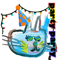 Party Party Cat Sticker by KaoruHironaka