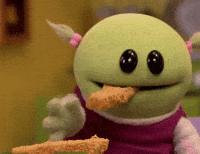 Eating fish sticks