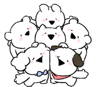 Happy Friends Sticker by すこぶる動くウサギ