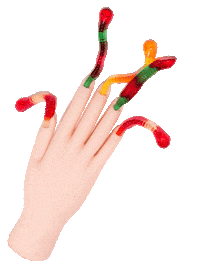 Gummy Worms Lol Sticker by Phyllis Ma