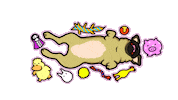 Dog Pug Sticker by Livia Farkas @ urban:eve