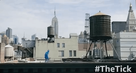 jumping peter serafinowicz GIF by The Tick