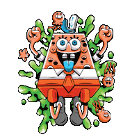NickelodeonArabia nickelodeon spongebob patrick slime Sticker