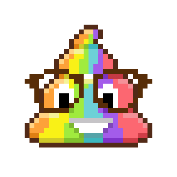 Pixel Shitting Sticker by Poopies.io