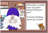 Gnome Coffee Addict GIF